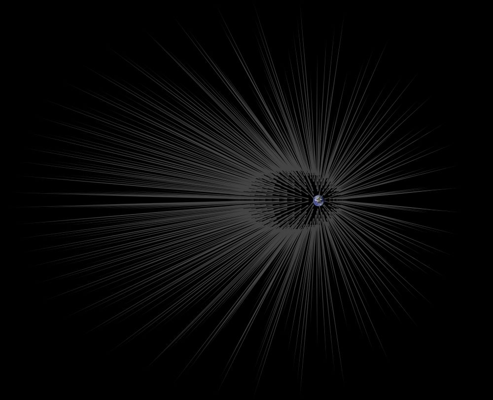 暗黒物質に囲まれた地球の想像図