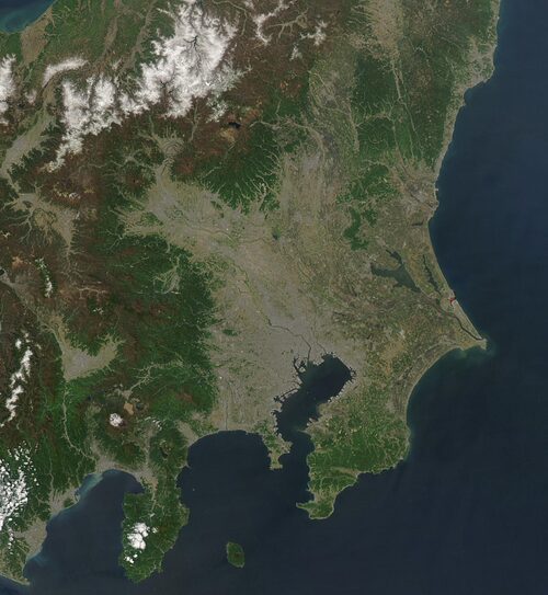 関東平野の衛星画像